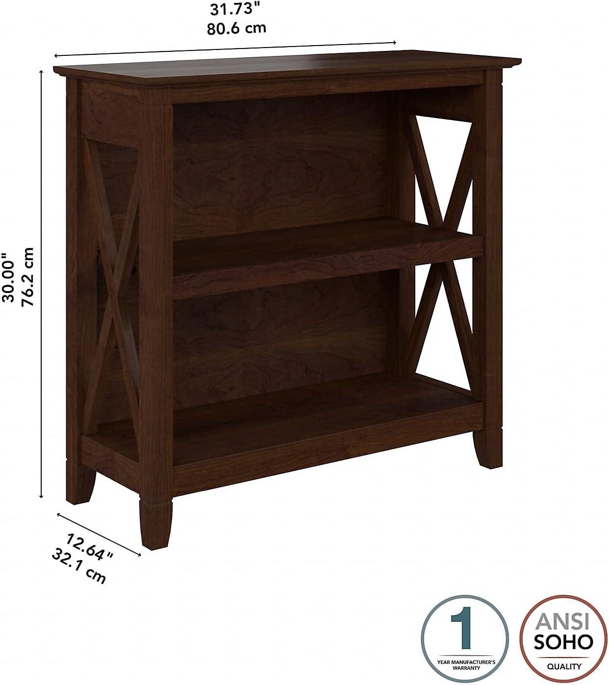 Key West Small 2 Shelf Bookcase in Bing Cherry - Engineered Wood