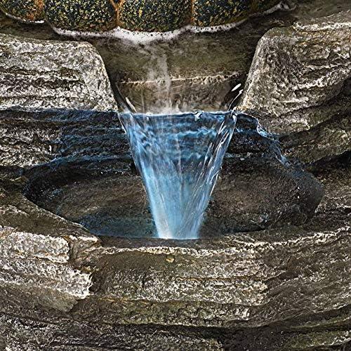 John Timberland Rustic Zen Buddha Outdoor Floor Water Fountain with Light LED 21" High Sitting for Yard Garden Patio Deck Home