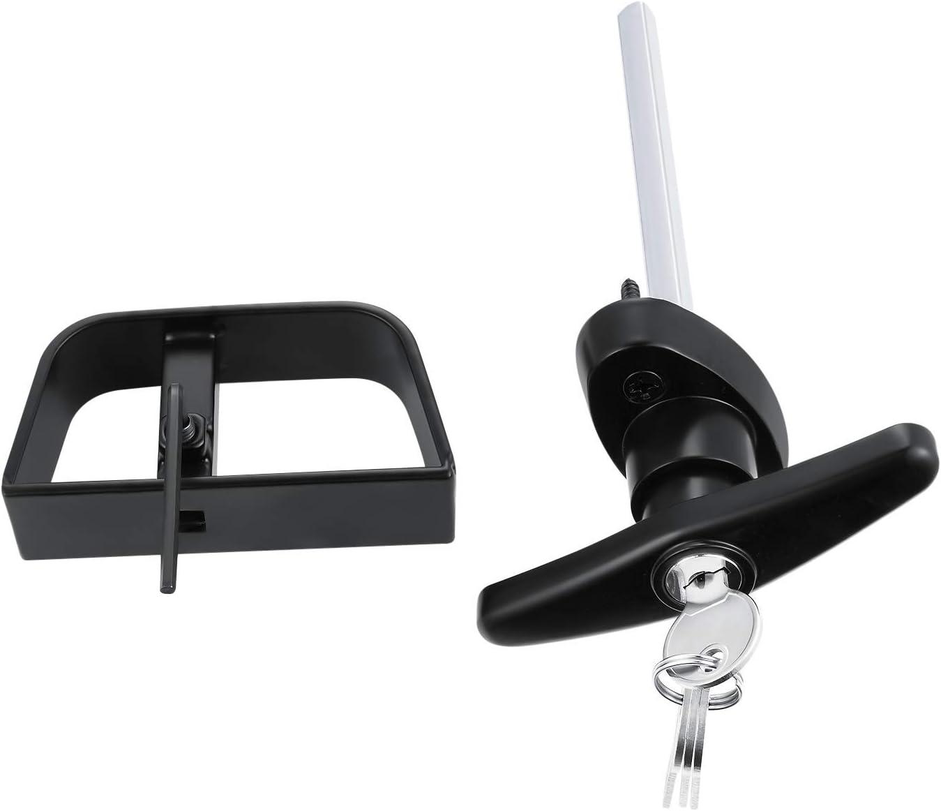 Black Powder Coated Shed Door T-Handle Lock Kit