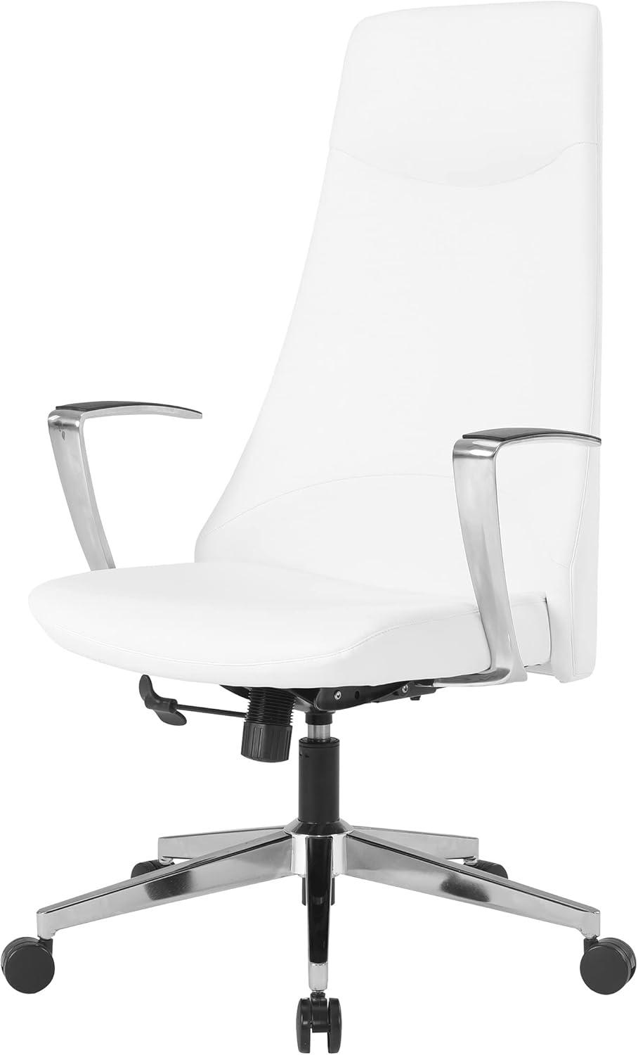 High Back Office Chair in Dillon Snow White in Antimicrobial Fabric