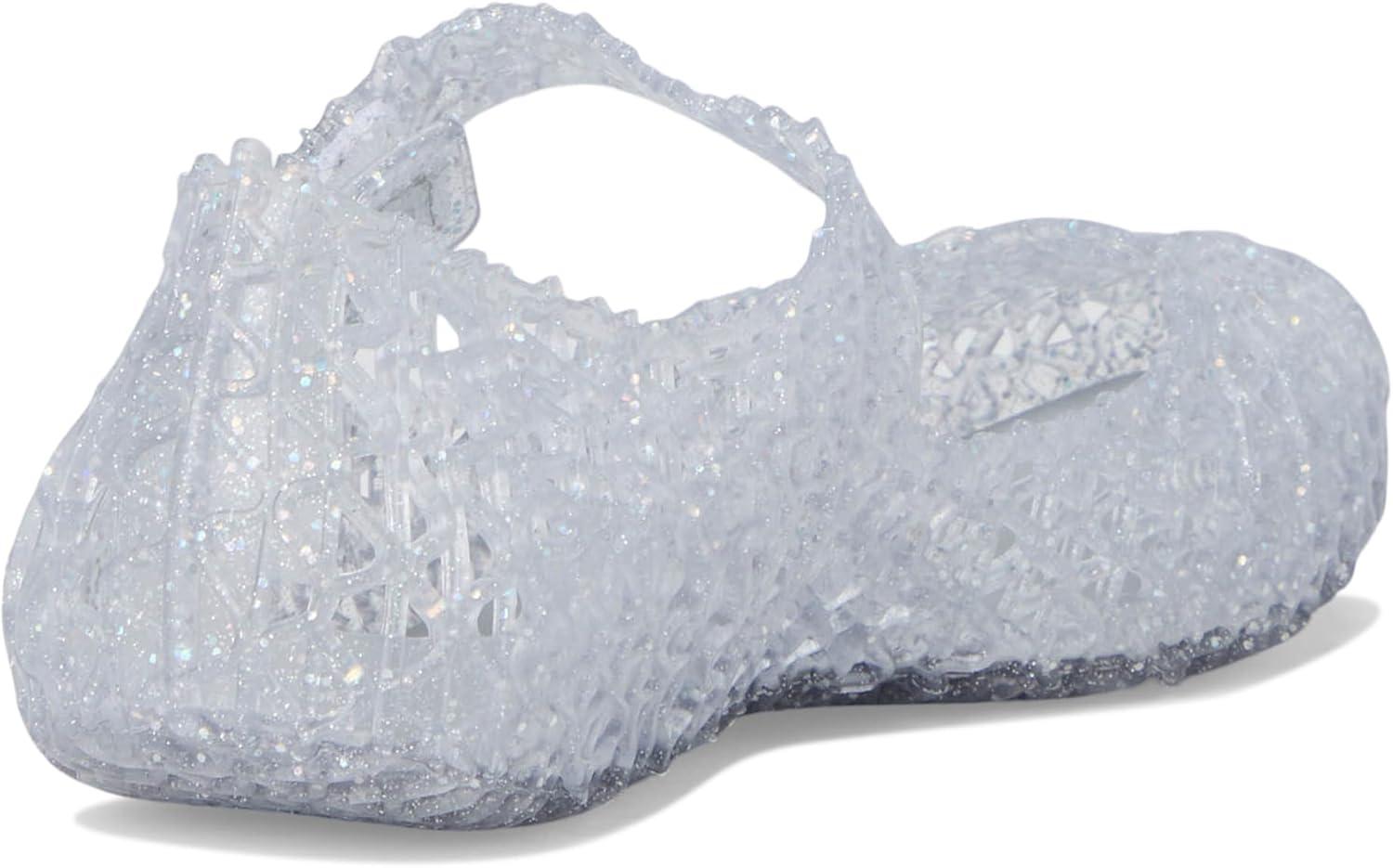 Mini Melissa Toddlers Campana Papel Baby Flats, Glitter Clear,5 M US