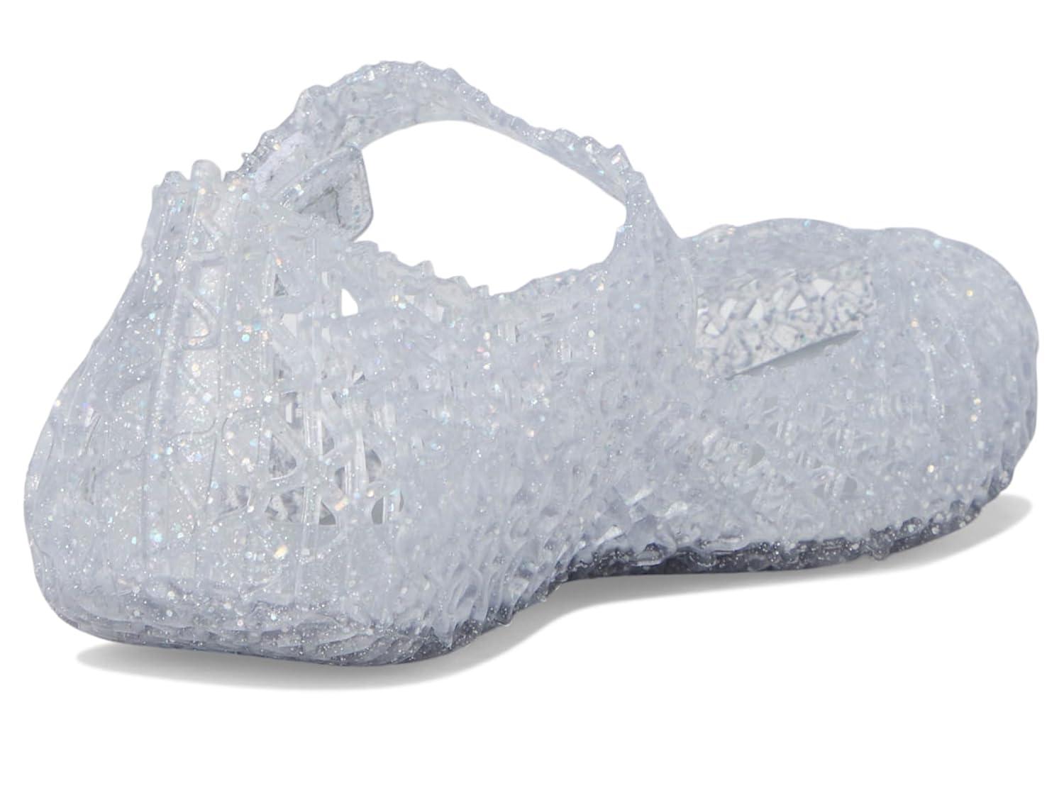 Mini Melissa Toddlers Campana Papel Baby Flats, Glitter Clear,5 M US