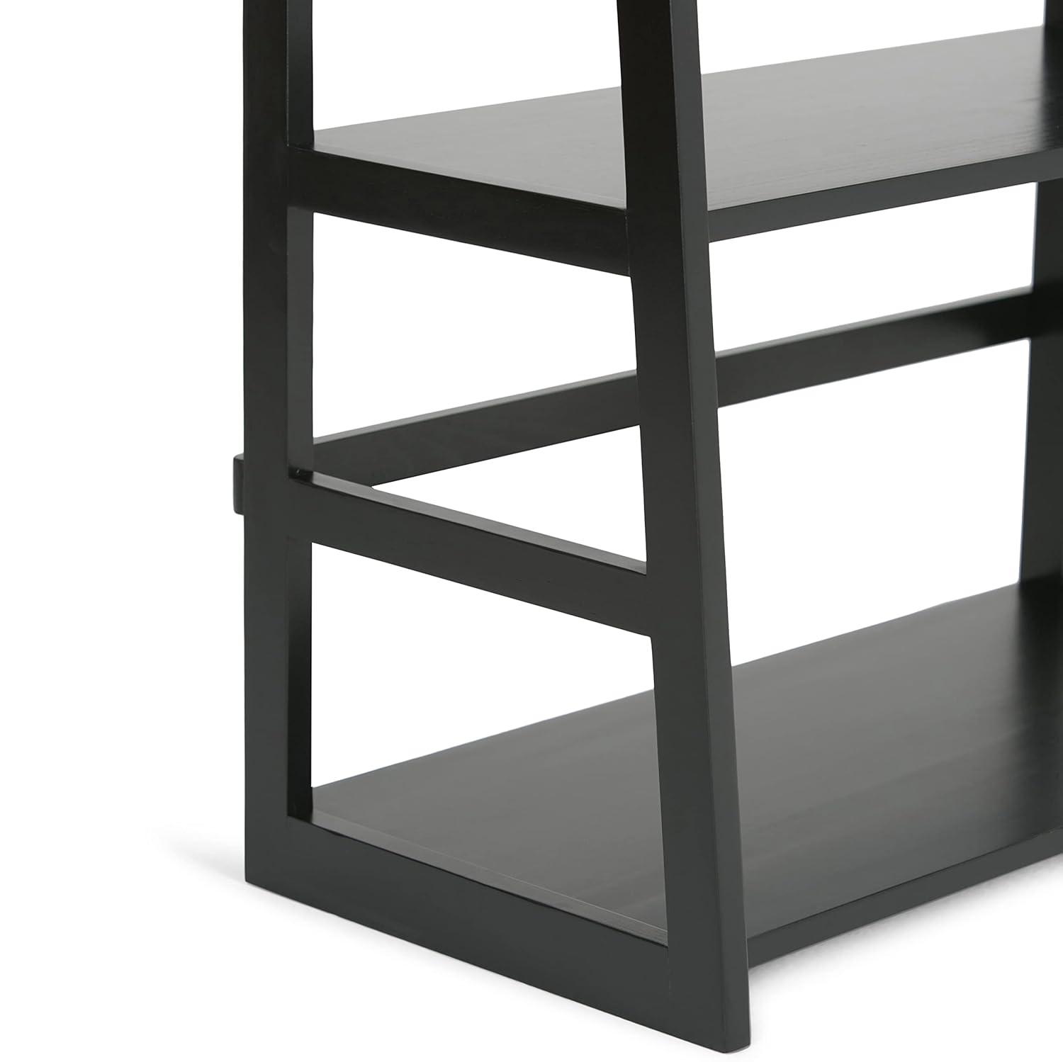 Simpli Home Acadian 30"W Solid Wood 5 Shelf Ladder Bookcase with Open Shelves