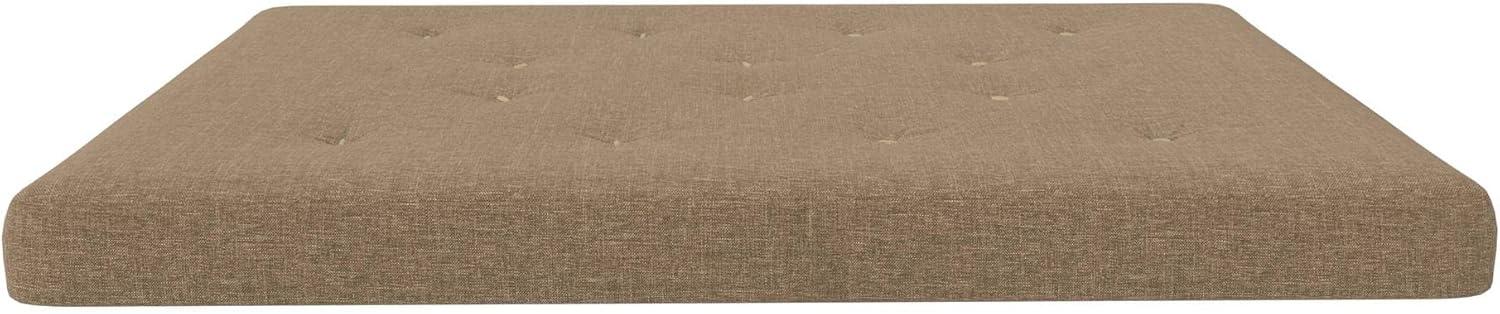 DHP Trule 6-Inch Bonnell Coil Futon Mattress, Polyester Linen, Full, Tan