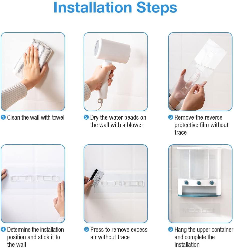 Conworld 3 Grid Wall-Mounted Dry Food Storage Container with Measuring Cups