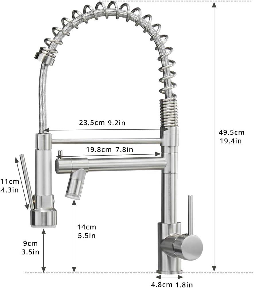 Brushed Nickel LED Pull Down Kitchen Faucet with Sprayer