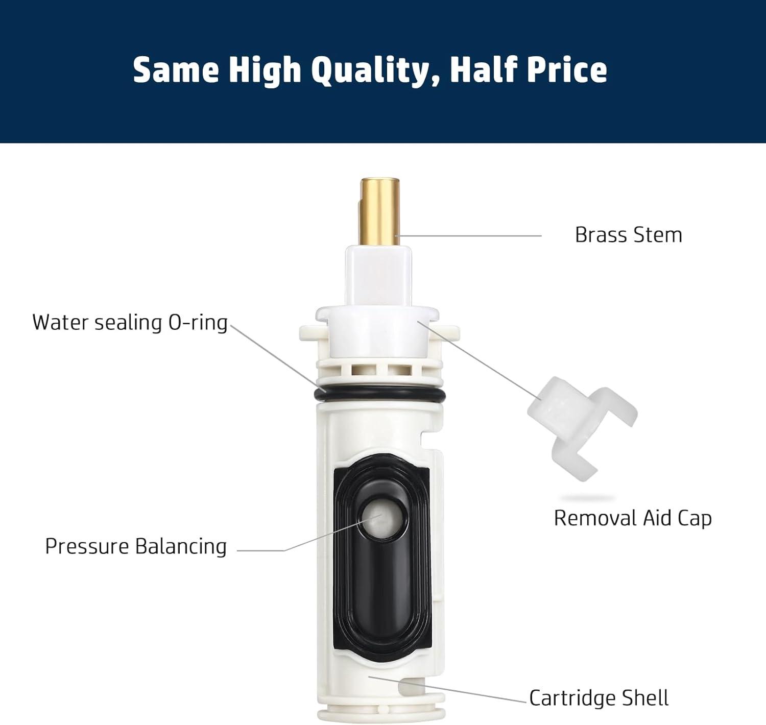 1222 Replacement Cartridge with Moen 104421 Cartridge Puller Removal Tool Retainer Clip Compatible with Moen One-Hanlde Posi Temp 1222B Shower Bathtub Faucet (1222 cartridge +104421 cartridge puller)