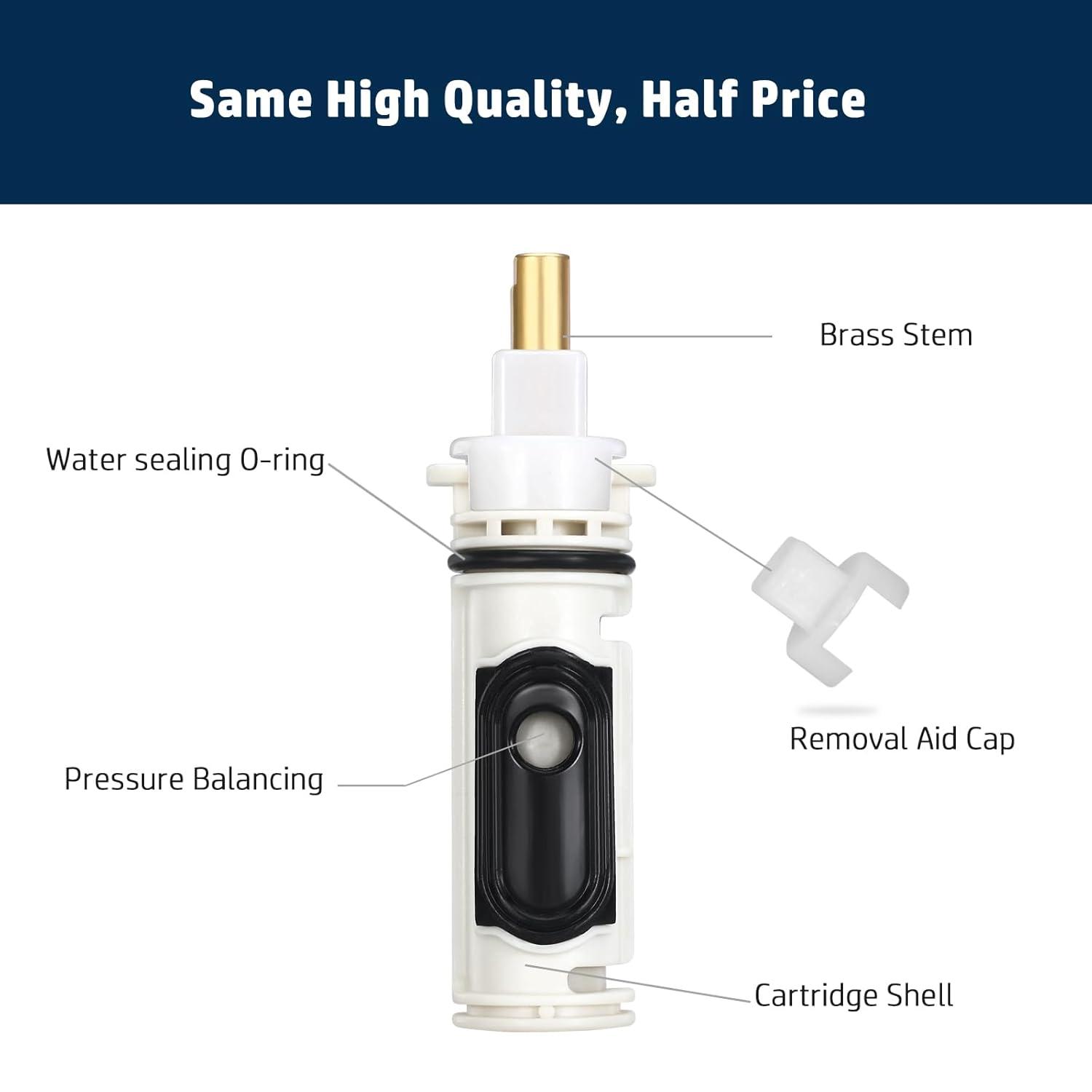 1222 Replacement Cartridge with Moen 104421 Cartridge Puller Removal Tool Retainer Clip Compatible with Moen One-Hanlde Posi Temp 1222B Shower Bathtub Faucet (1222 cartridge +104421 cartridge puller)