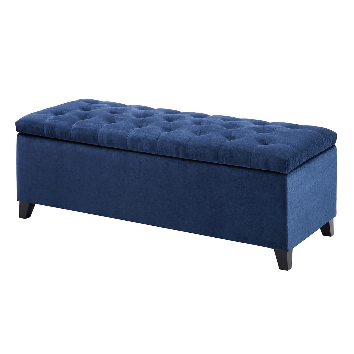 Everly Quinn Tufted Top Storage Bench, Mudroom Bench