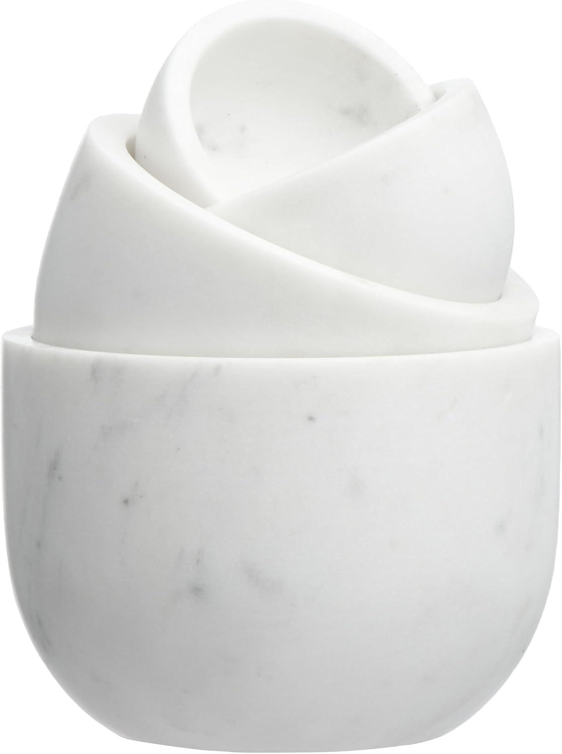 Creative Co-Op White Marble Bowls (Set of 4)