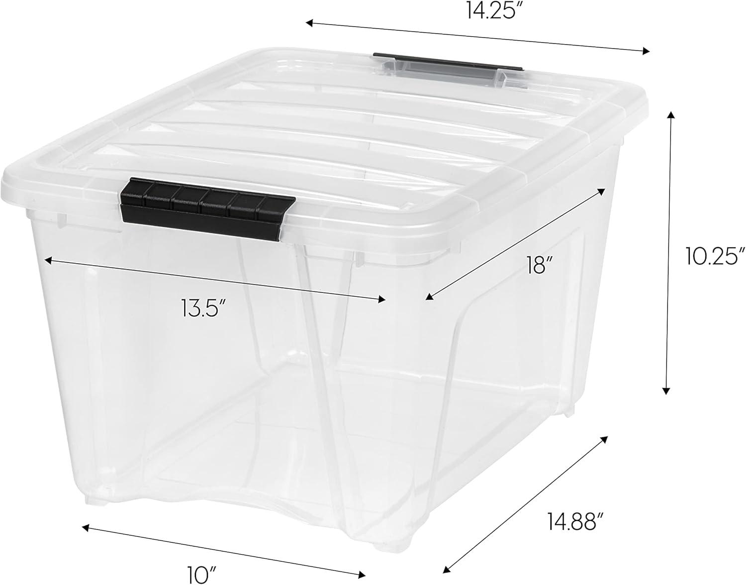 32qt Plastic Storage Bins with Lids and Secure Latching Buckles - 6 Pack