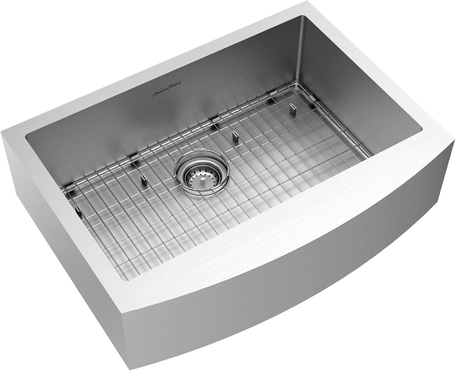 Suffolk 30x22 In Undermount Single-Bowl Apron Front/Farmhouse Kitchen Sink w/ Grid