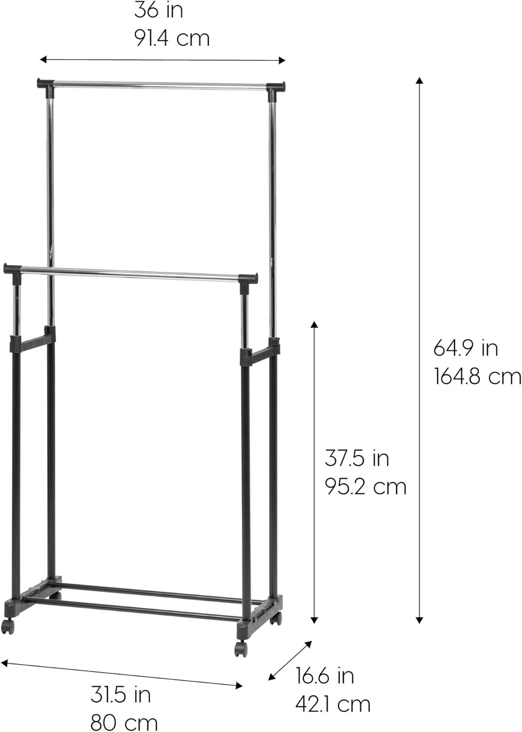 IRIS USA Adjustable Metal Clothes Rack, Garment Rack with wheel