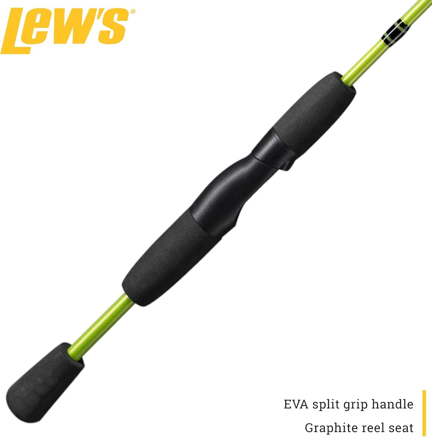 Lew's Crappie Thunder Spinning Fishing Rod, 5-Foot 6-Inch 2-Piece Rod, Green