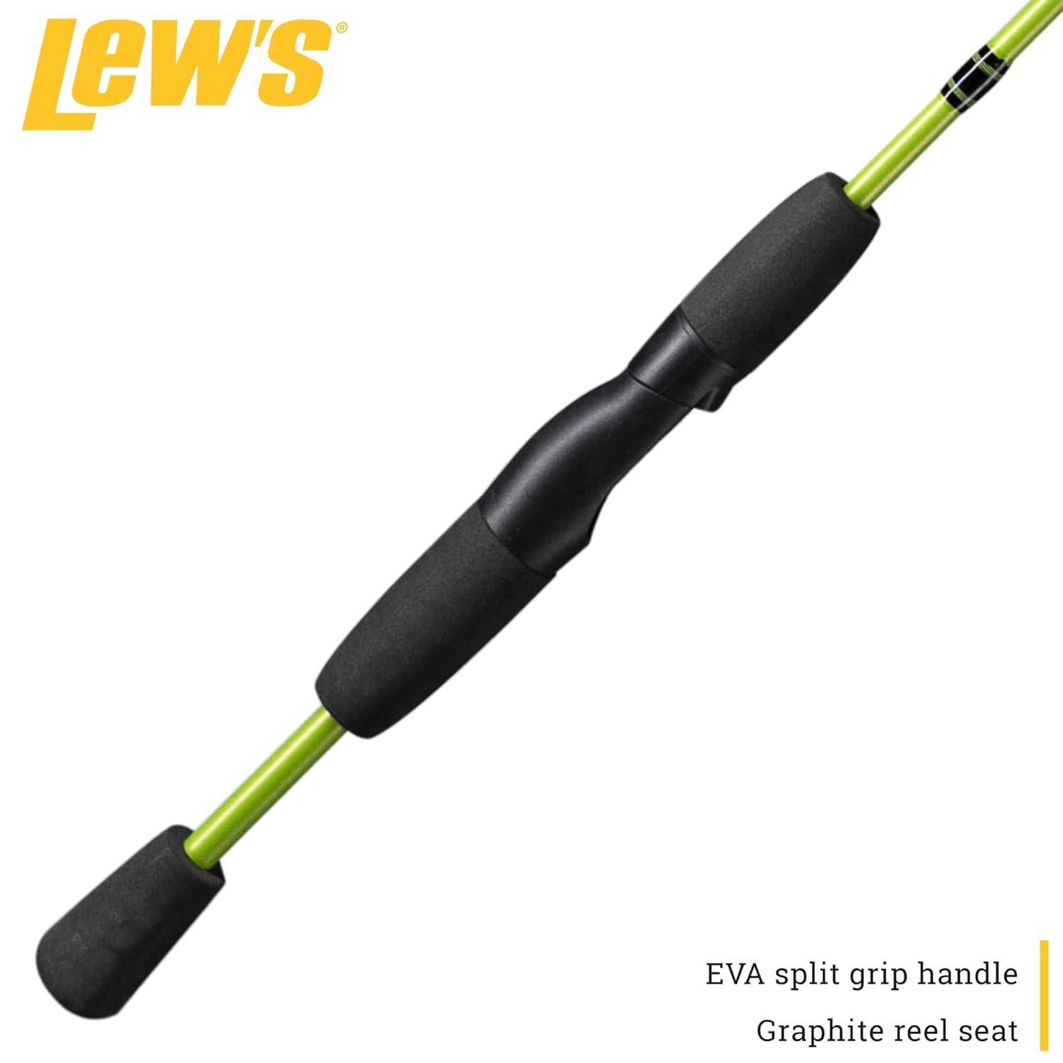 Lew's Crappie Thunder Spinning Fishing Rod, 5-Foot 6-Inch 2-Piece Rod, Green