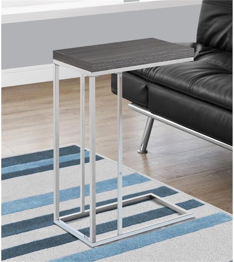 Monarch Accent Table Grey With Chrome Metal