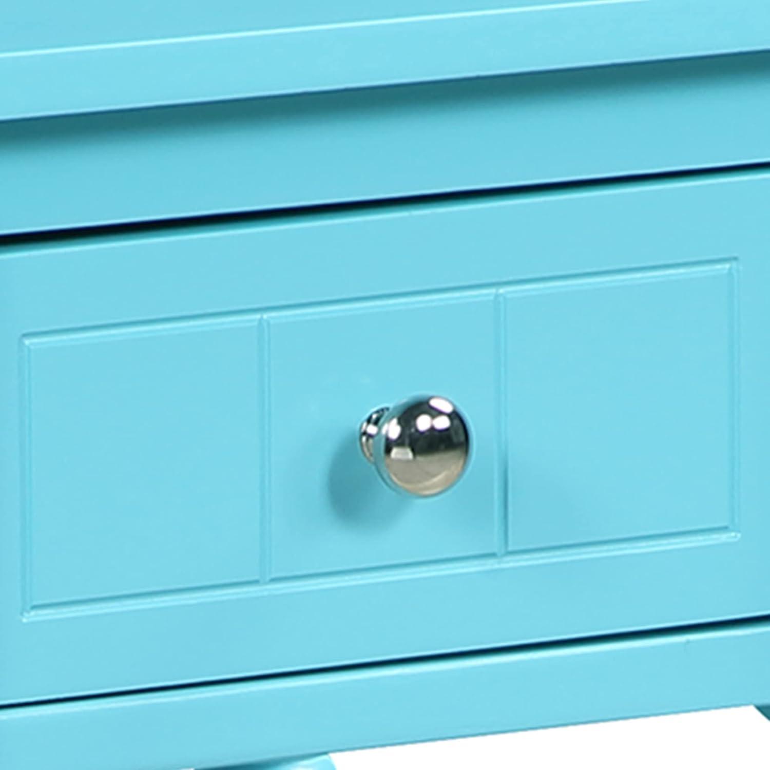 Convenience Concepts French Country Khloe 1 Drawer Accent Table with Shelf, Sky Blue