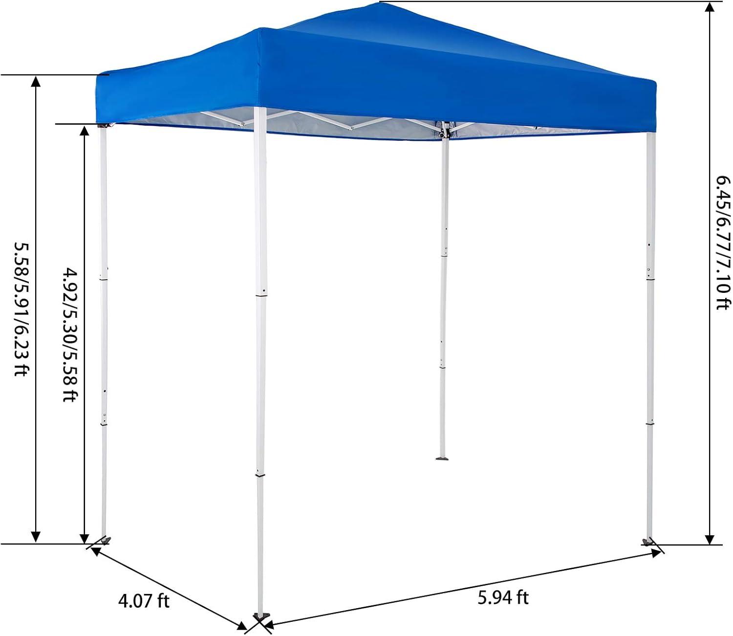 Royal Blue 6x4 Ft Waterproof Pop-Up Canopy Tent with Carry Bag