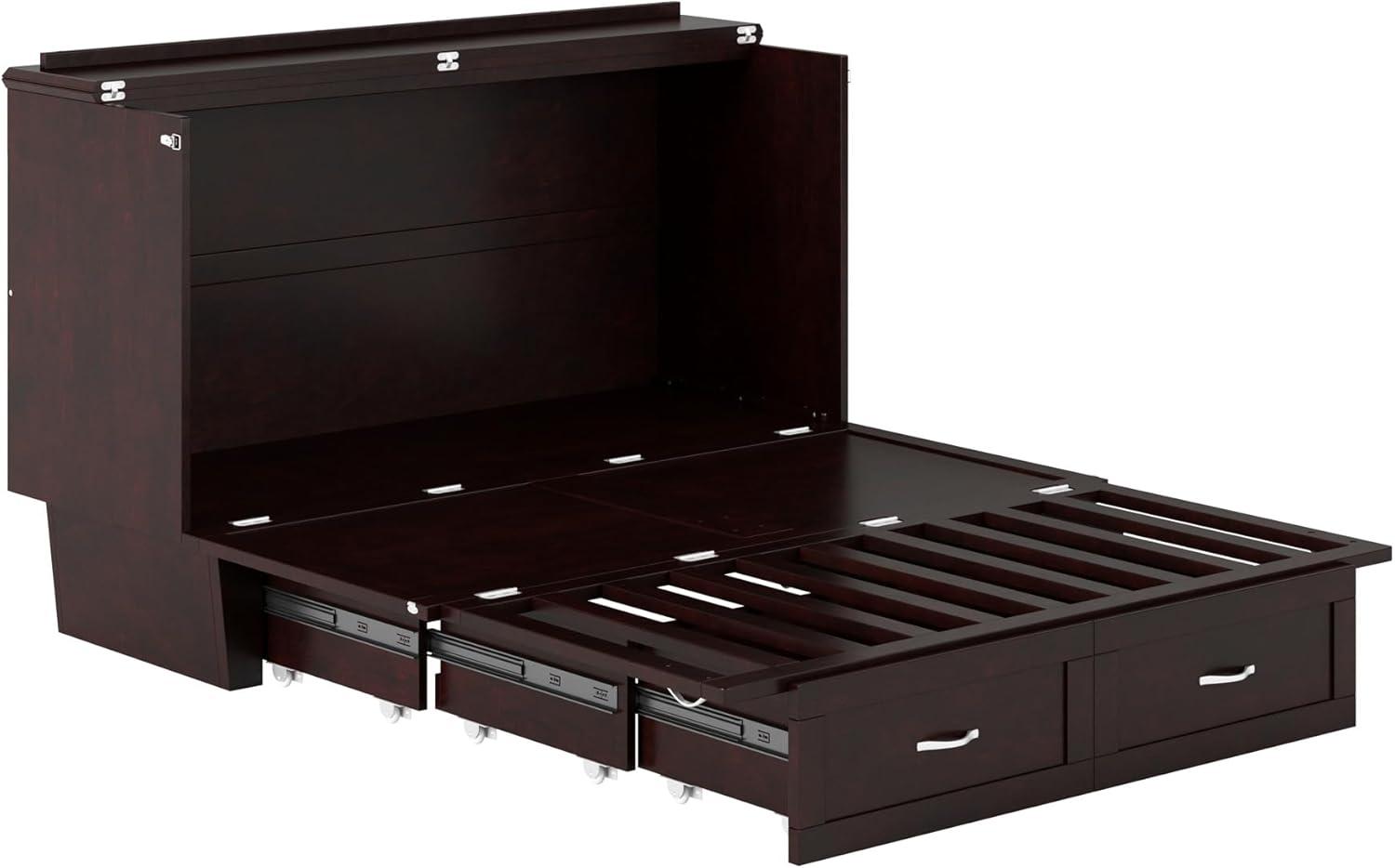 Queen Monroe Murphy Bed Chest with Memory Foam Mattress - AFI