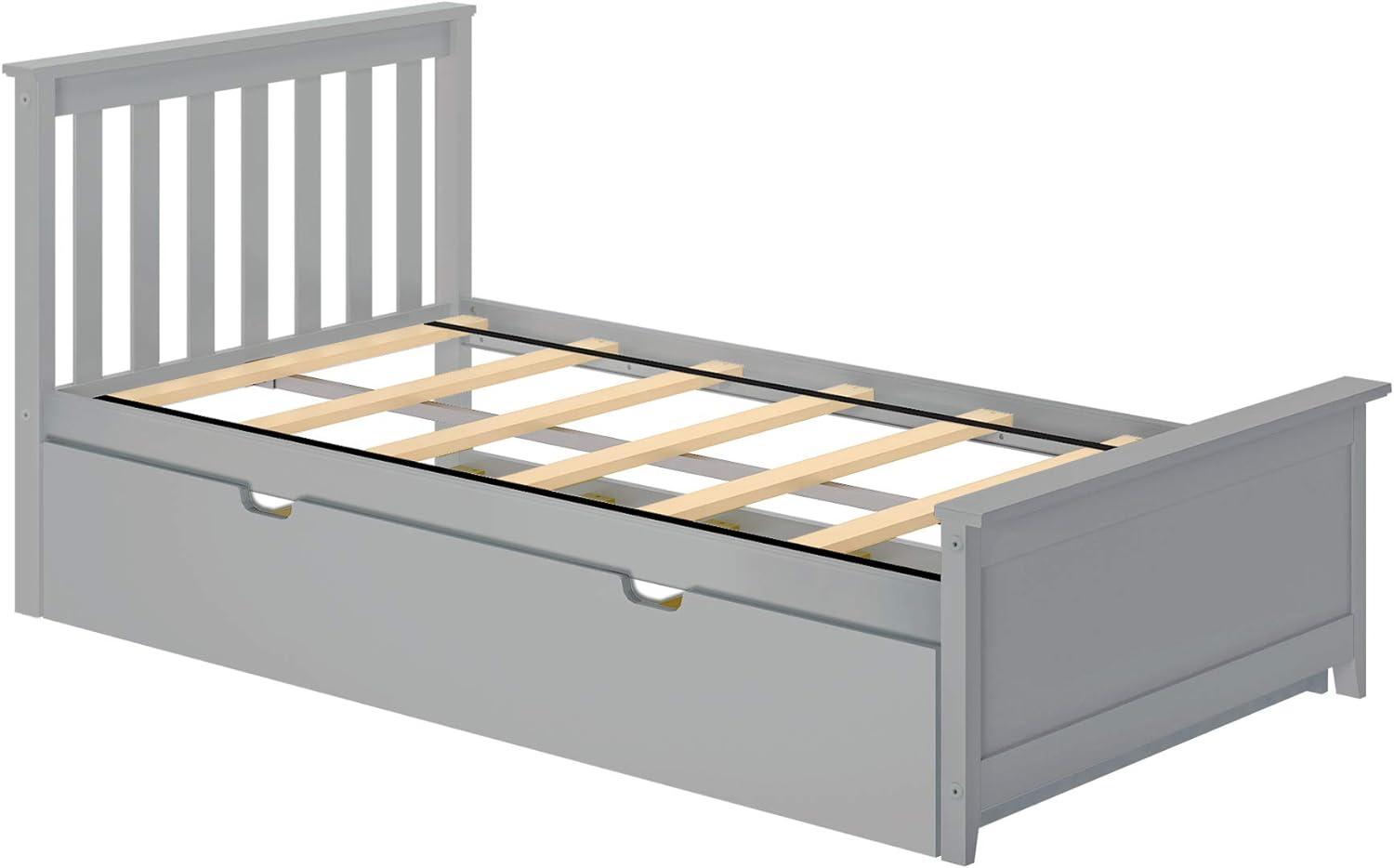 Max & Lily Espresso Twin Bed with Trundle and Wood Headboard