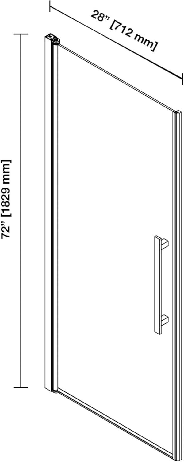 OVE Decors Pasadena 28 To 29 3/8 In. W X 72 In. H Alcove Frameless Pivot Shower Door , 2025