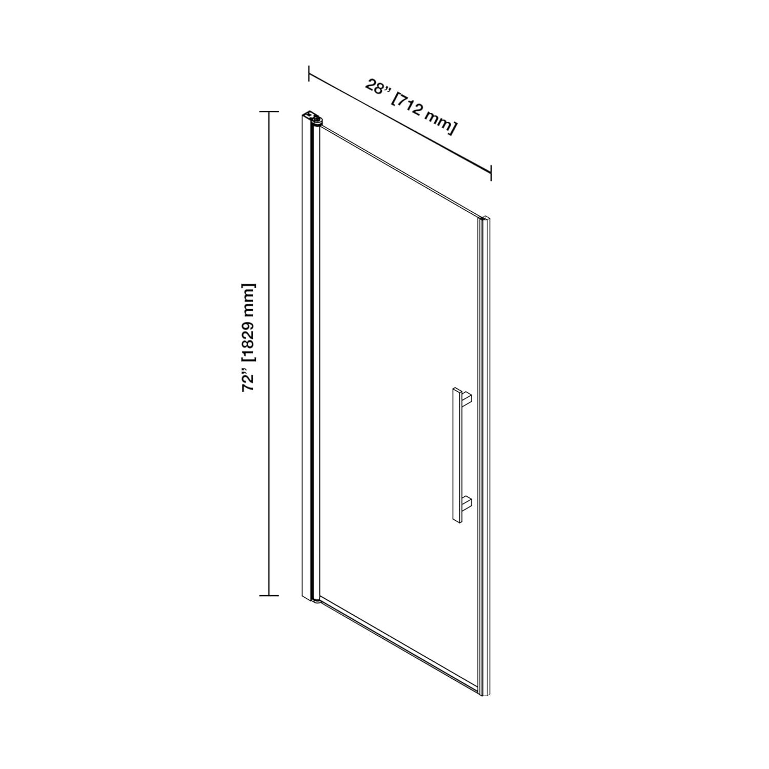 OVE Decors Pasadena 28 To 29 3/8 In. W X 72 In. H Alcove Frameless Pivot Shower Door , 2025