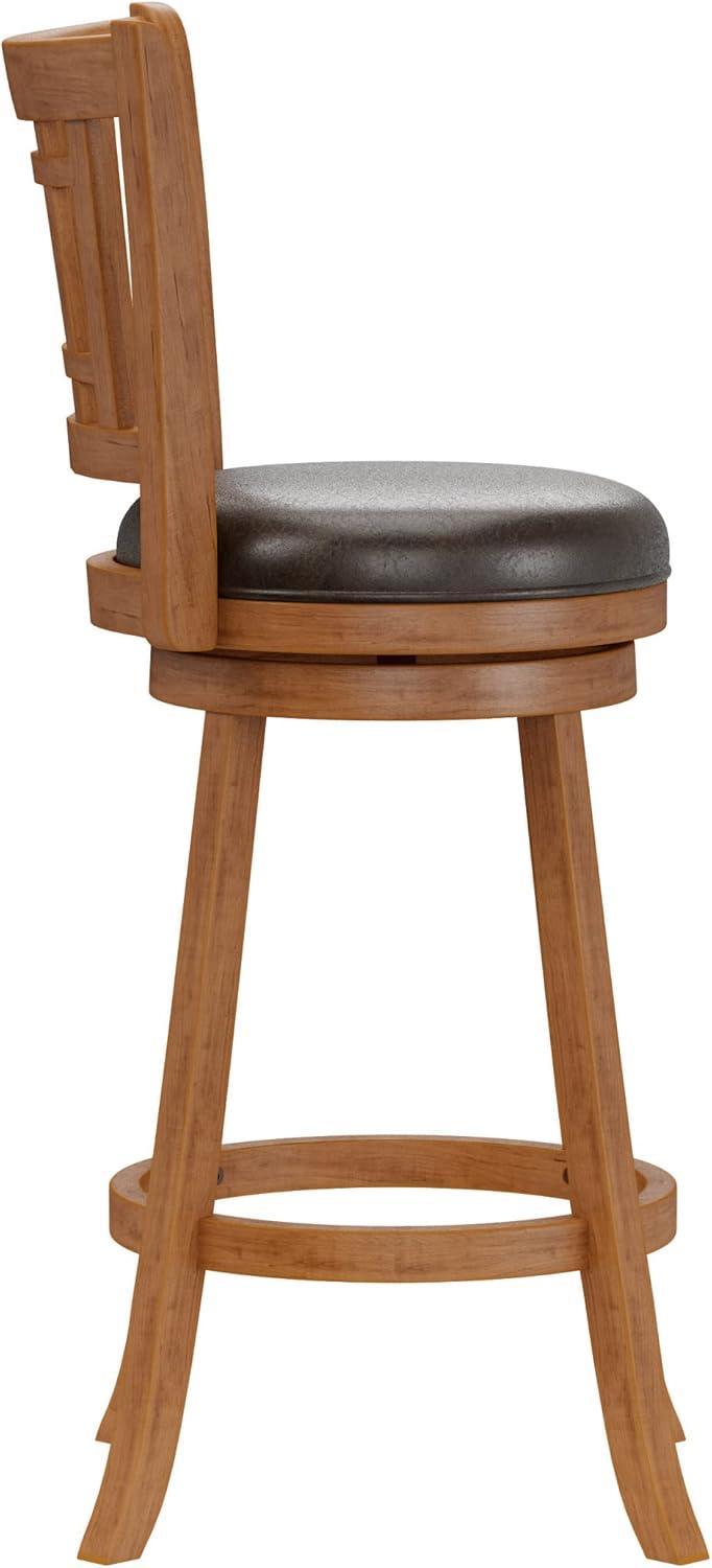 Hillsdale Furniture Fairfox Wood Bar Height Swivel Stool, Oak