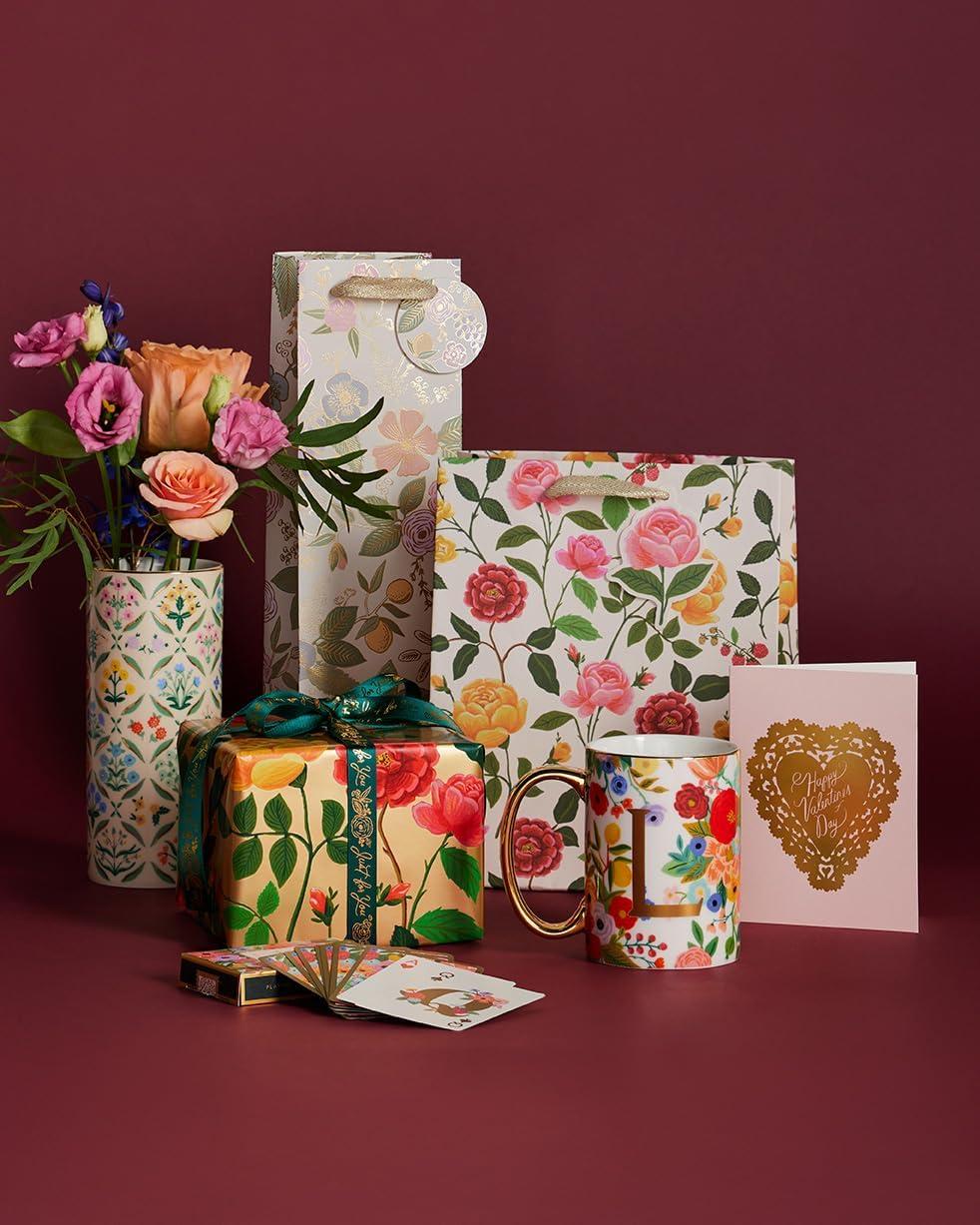 RIFLE PAPER CO. Estee Porcelain Vase for Room and Home Décor, Brighten Up a Living Room, Kitchen Table, or Farmhouse, Large Vase for Tabletop Centerpieces or Bookshelves