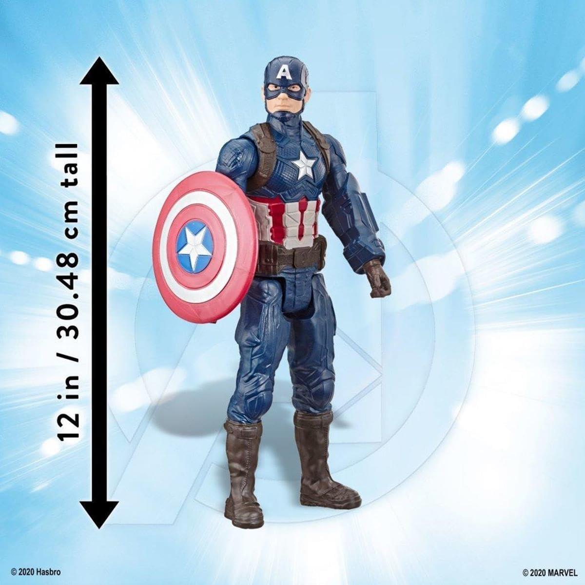 Marvel Avengers: Titan Hero Series Captain America, Iron Spider, Black Panther, and Iron Man Kids Toy Action Figure for Boys and Girls (12")