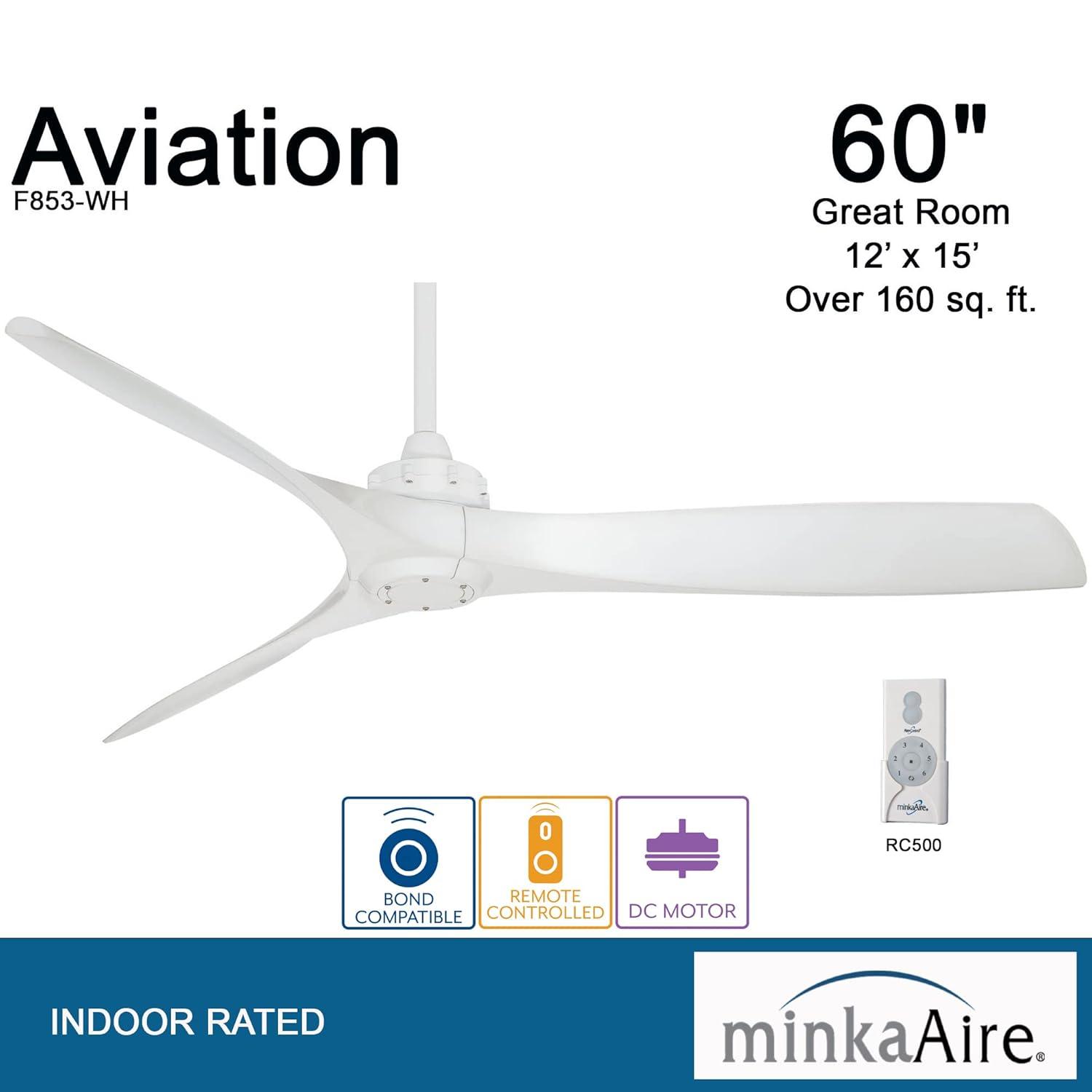 60" 3 - Blade Propeller Ceiling Fan with Remote Control