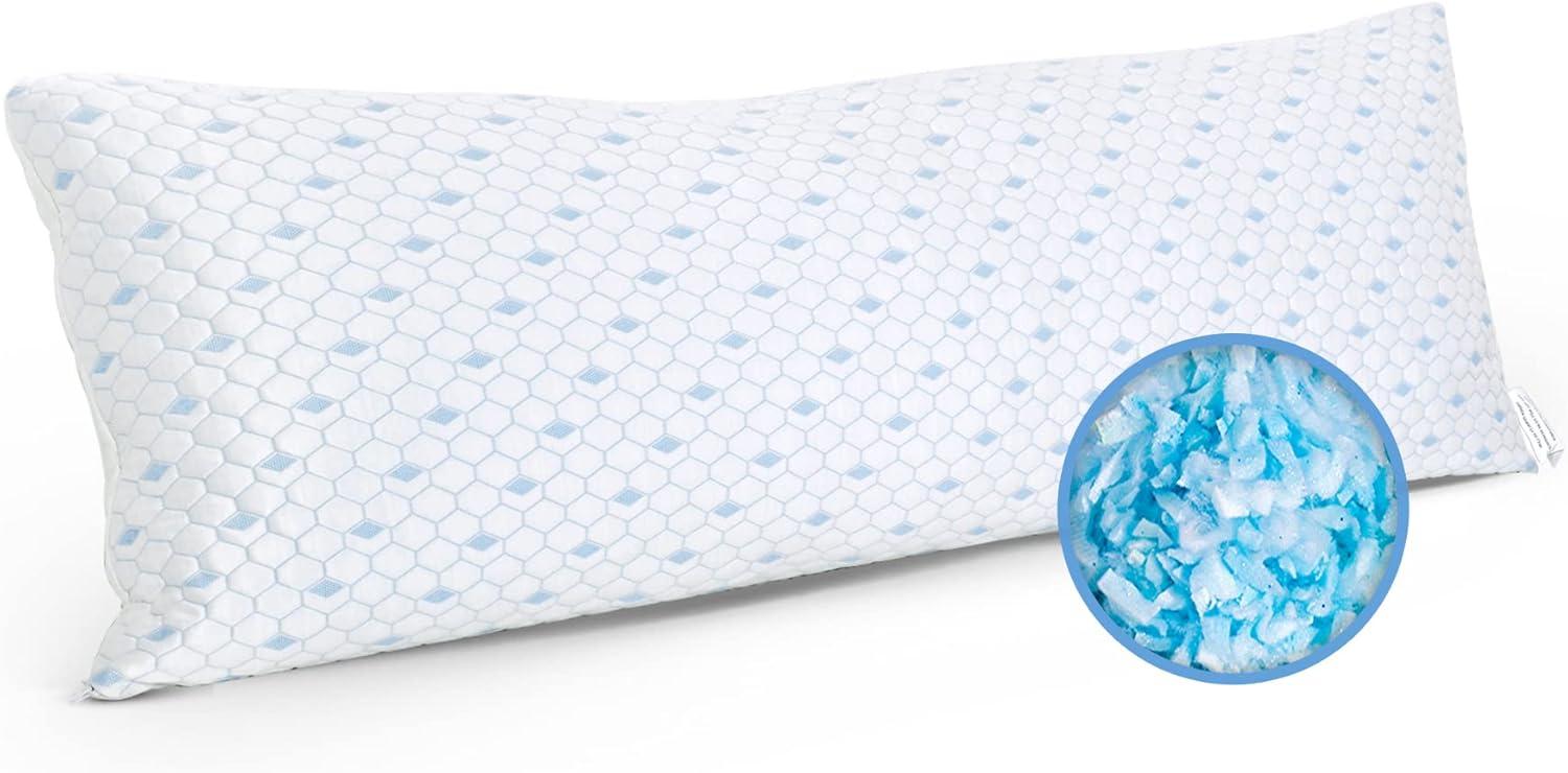 ESHINE 20x54 Gel-Infused Shredded Memory Foam Full Body Pillow