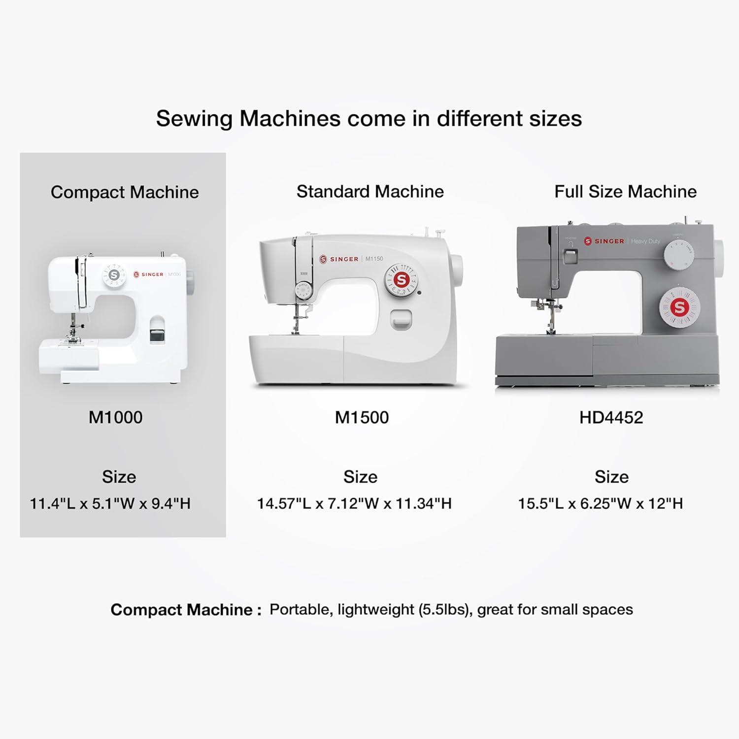 Singer M1000 White Portable Sewing Machine with 32 Stitch Applications