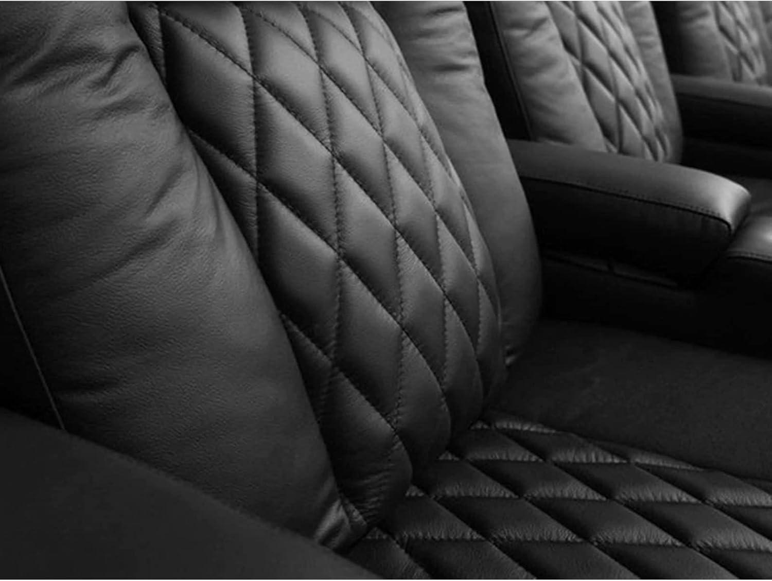 Orren Ellis Tuscany Leather Home Theater Seating with Cup Holder