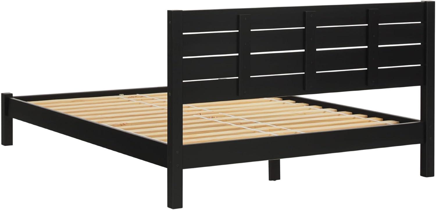 Walker Edison Minimalist Low Solid Wood Queen Bedframe, Black