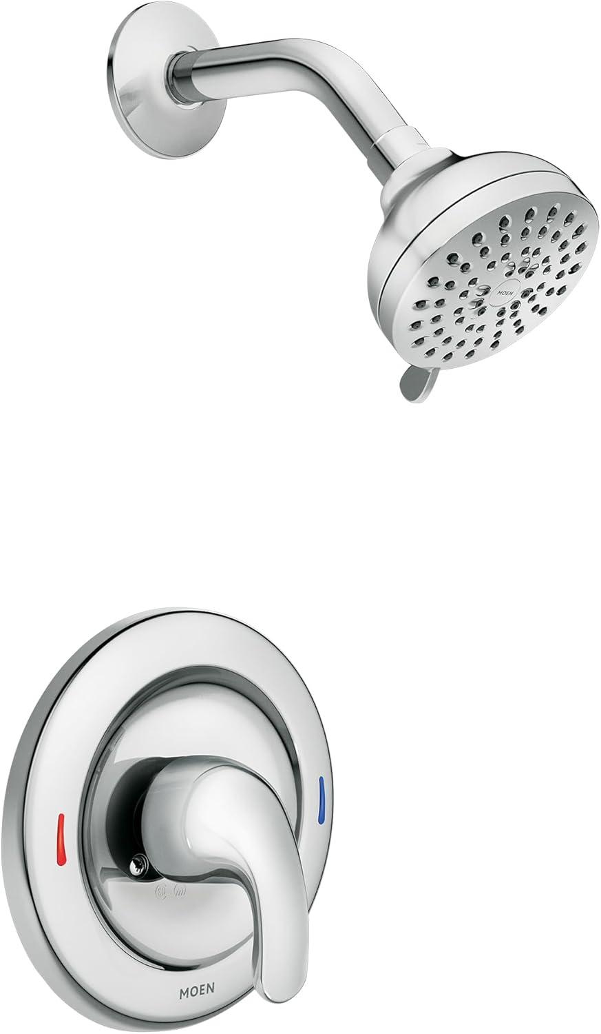 Chrome Wall Mounted Single Handle Tub and Shower Faucet