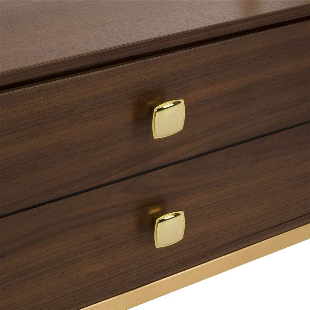 Mateo 4 Tier 1 Drawer Etagere - ETG6205 - Gold/Walnut - Safavieh