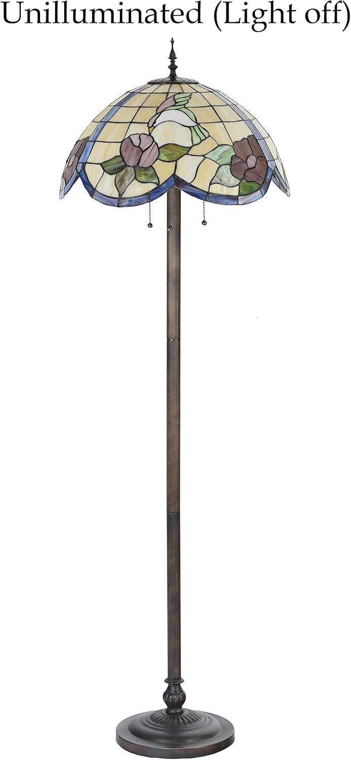 Fine Art Lighting Tiffany Style Hummingbird Floral 63" Floor Lamp