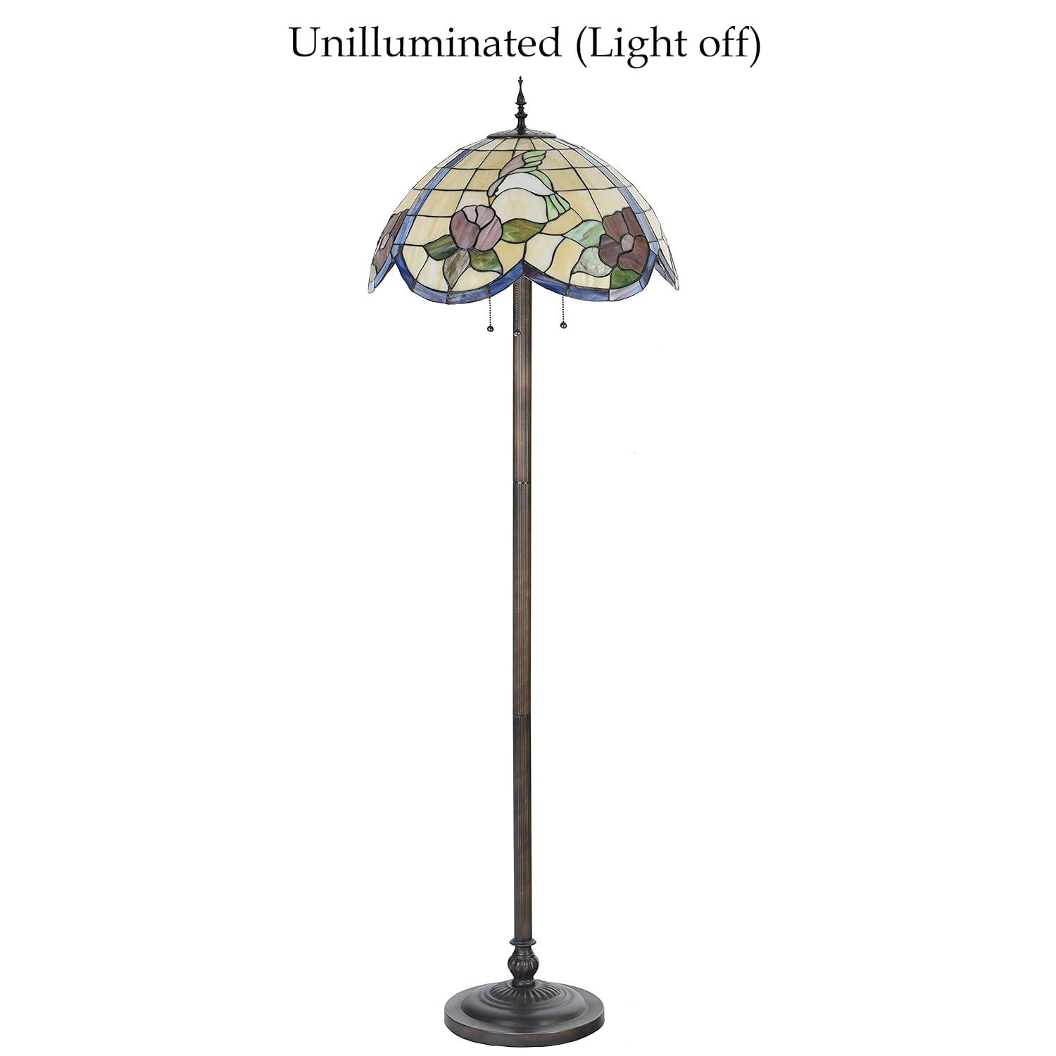 Fine Art Lighting Tiffany Style Hummingbird Floral 63" Floor Lamp