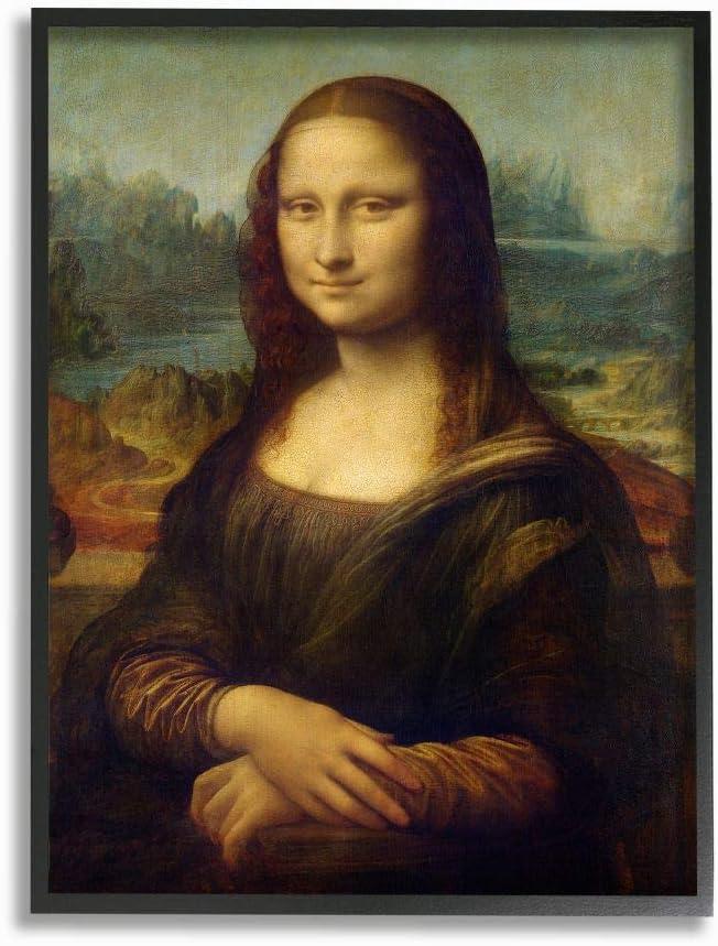 The Stupell Home Decor Collection Da Vinci Mona Lisa Renaissance Painting Framed Giclee Texturized Art