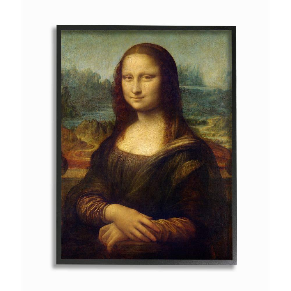 The Stupell Home Decor Collection Da Vinci Mona Lisa Renaissance Painting Framed Giclee Texturized Art