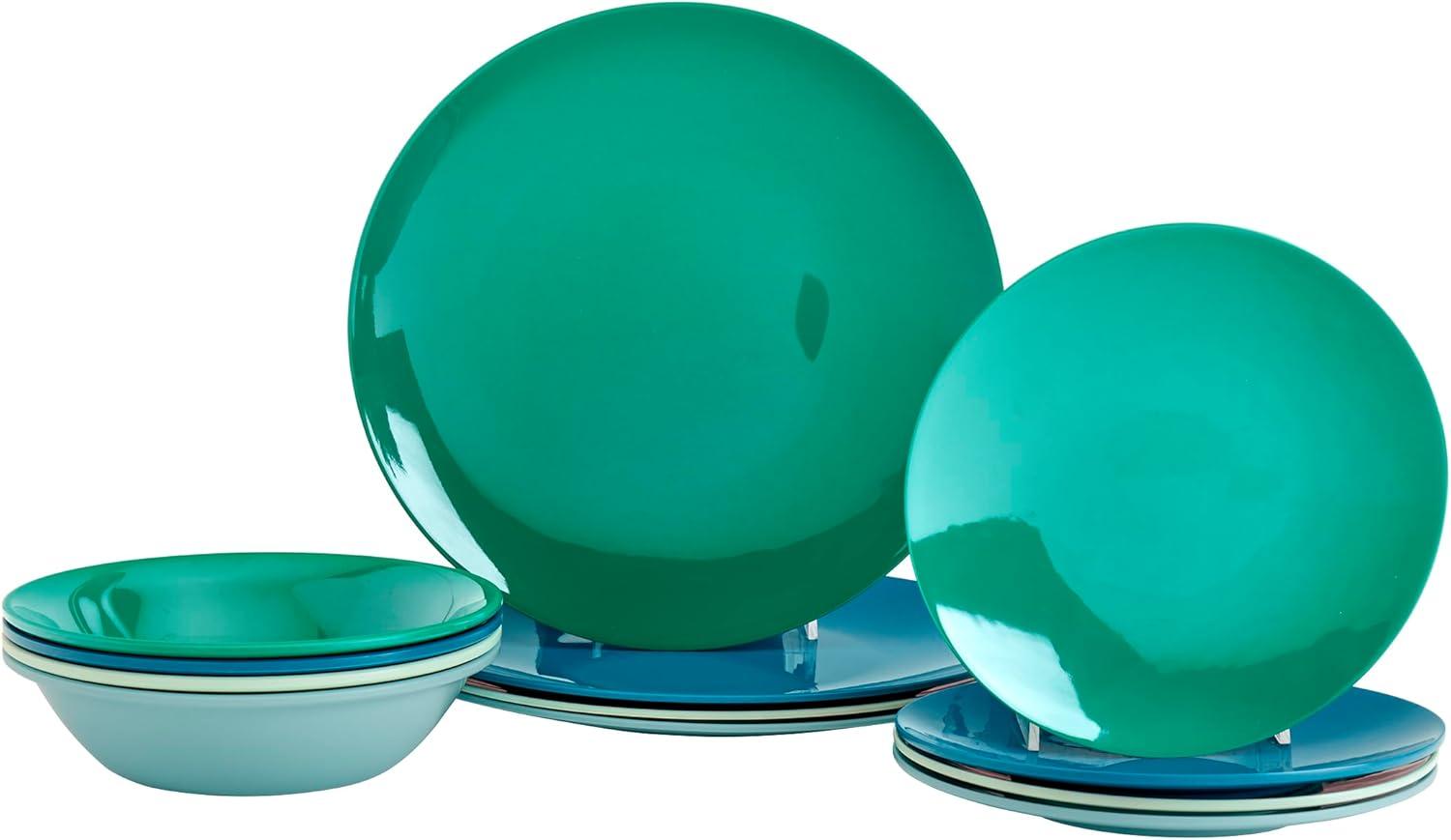 Tabletops Gallery Tabletops Gallery Peacock 12 Piece Melamine Dinnerware Set