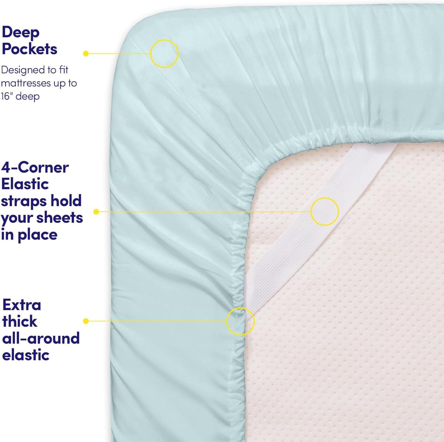 1500 Supreme Collection Bed Sheets - PREMIUM QUALITY BED SHEET SET & LOWEST PRICE, SINCE 2012 - Deep Pocket Wrinkle Free Hypoallergenic Bedding - Over 40+ Colors & Prints- 4 Piece, Full, Light Blue