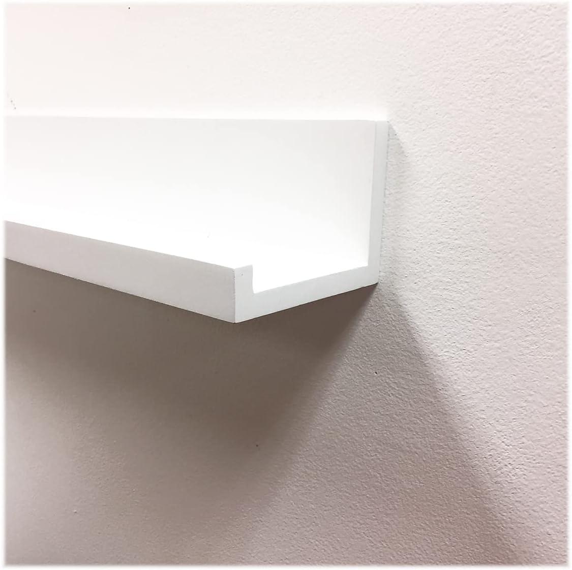InPlace 48" x 4.5" Picture Ledge Wall Shelf White: Modern Floating Photo Display, MDF, Includes Mounting Hardware