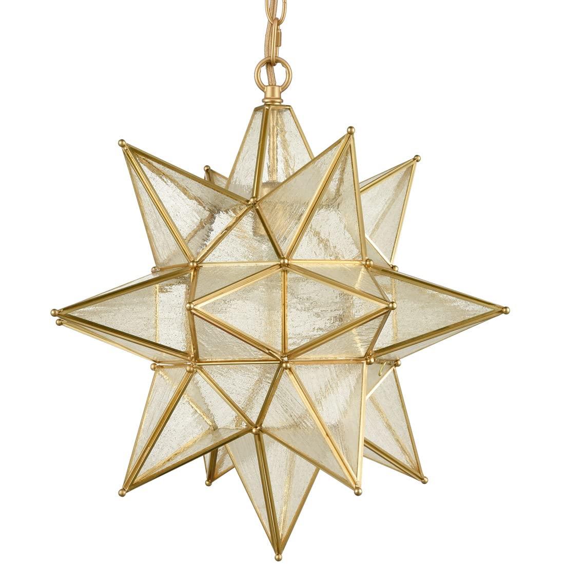 Casablanca Modern Boho Moravian Star Pendant Light 20 Inch Large Black Hanging Light