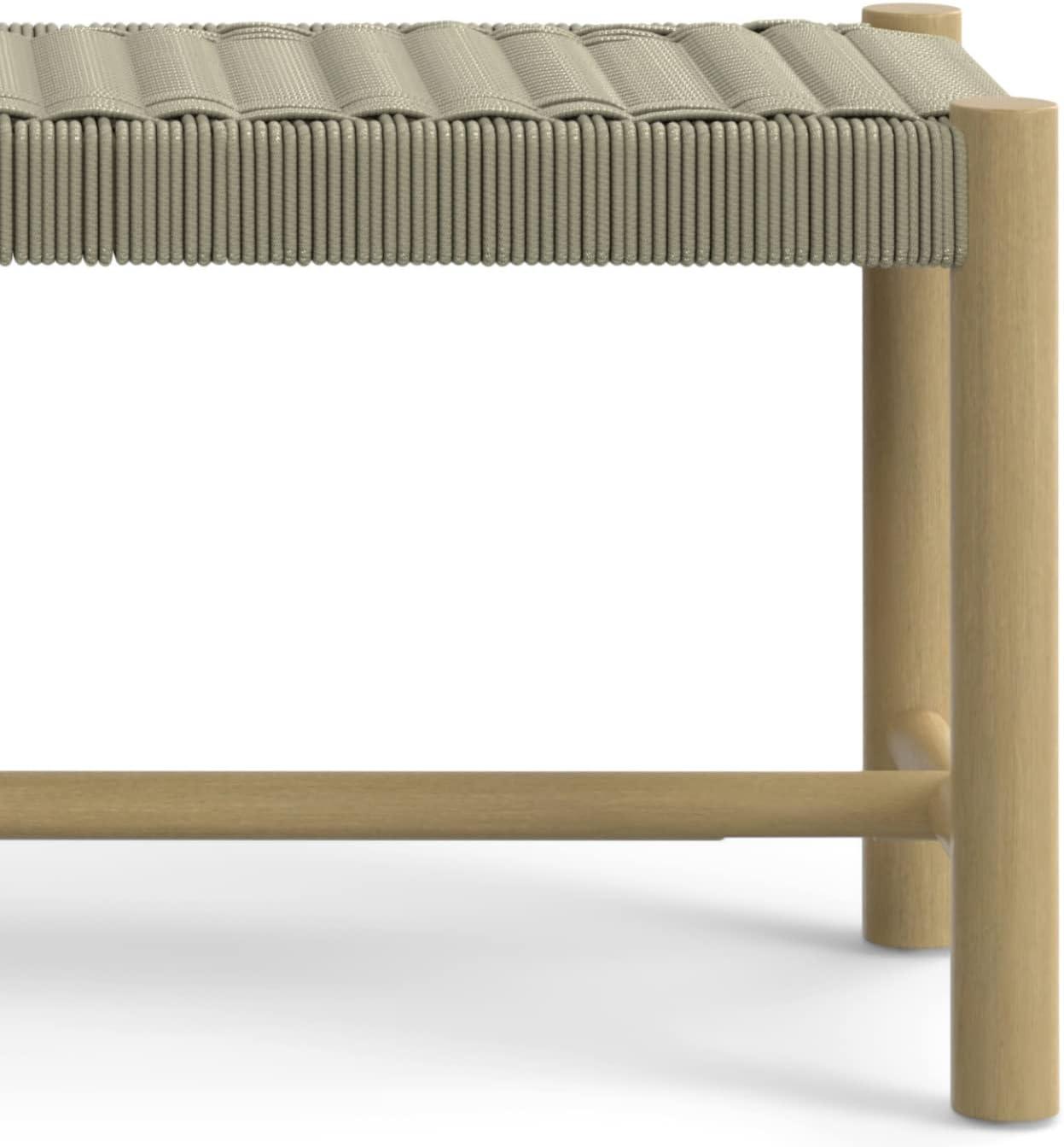 Simpli Home Dahlia 46"W Solid Acacia Contemporary Outdoor Bench with Weather-Resistant Rope Seating