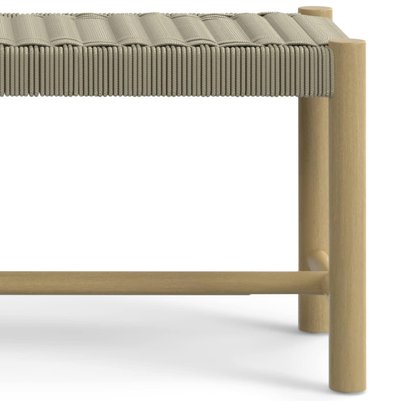 Simpli Home Dahlia 46"W Solid Acacia Contemporary Outdoor Bench with Weather-Resistant Rope Seating