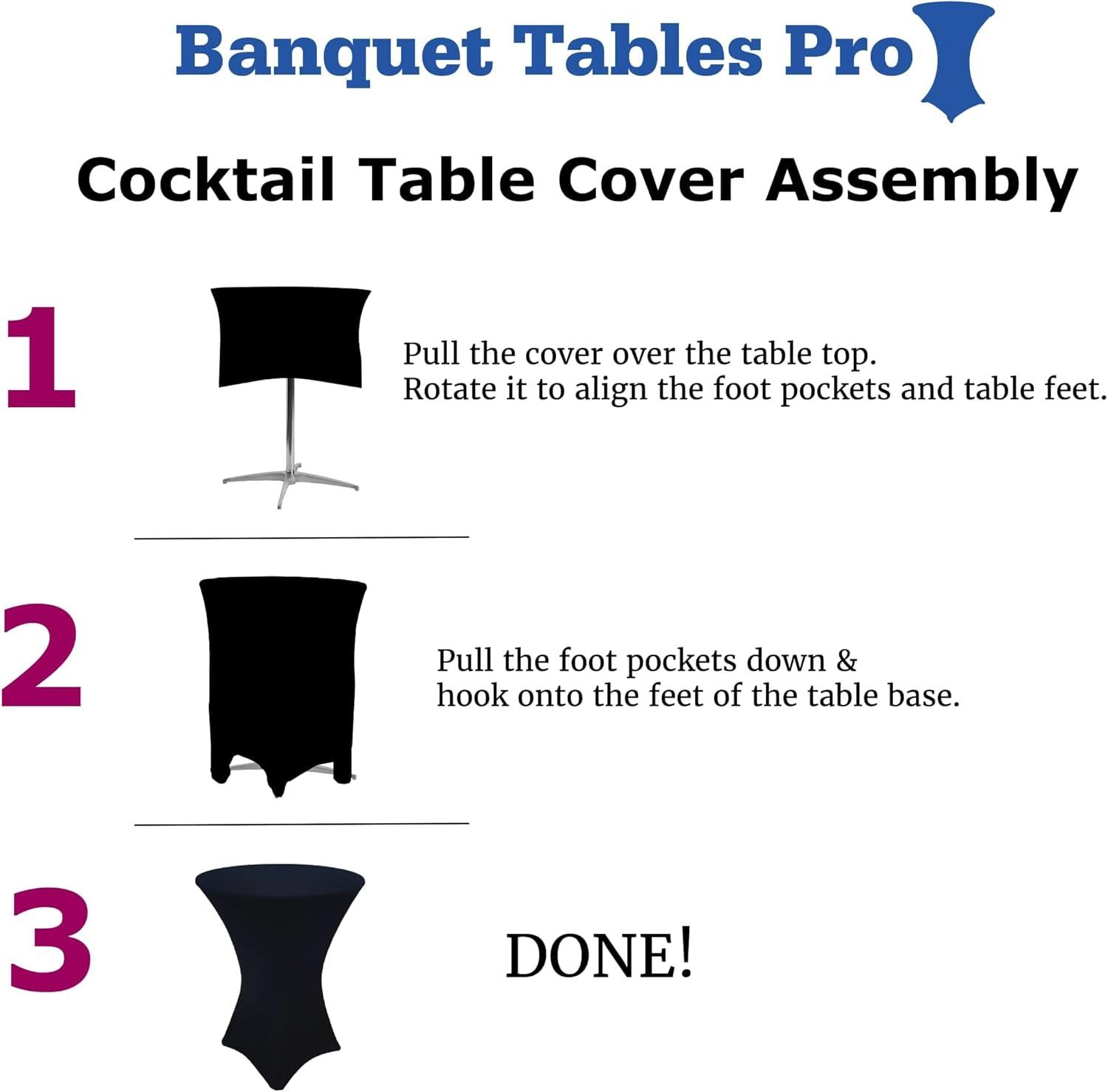30 x 42 White Stretch Spandex Highboy Cocktail Cover -by Banquet Tables Pro