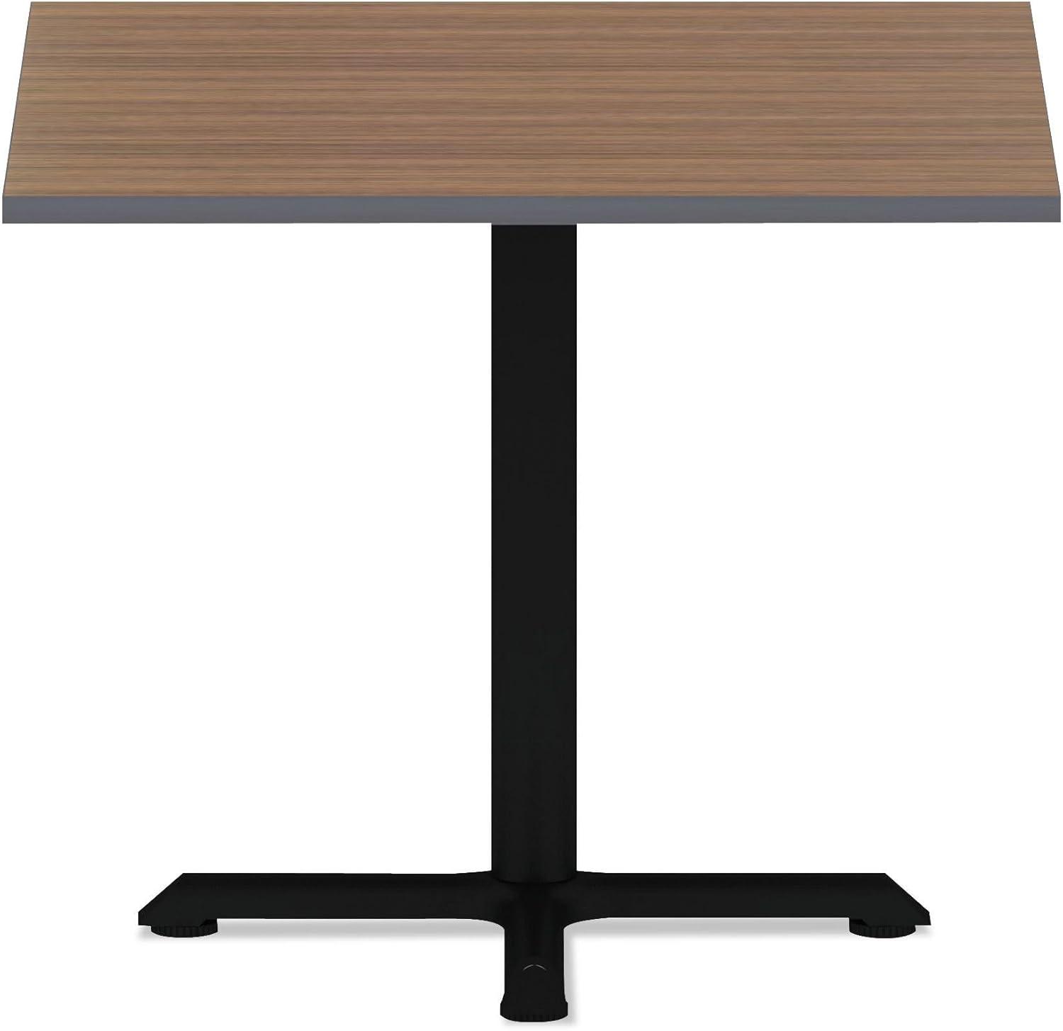 Black Steel Single-Column Table Base with X-Shaped Base