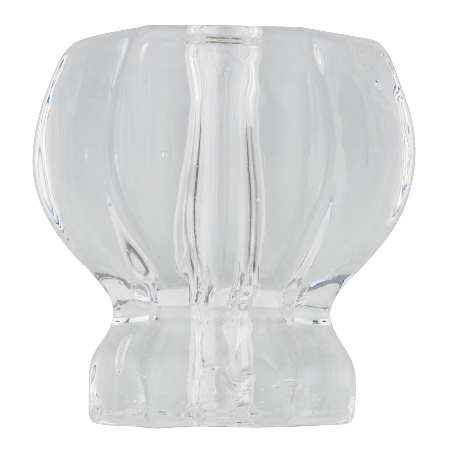 Depression Era Hexagonal Clear Glass Drawer Knob | Diameter: 1-1/2" | Handle for Antique Cabinet Door, Dresser Drawer, Desk | Reproduction Furniture Hardware | UA-964-CL