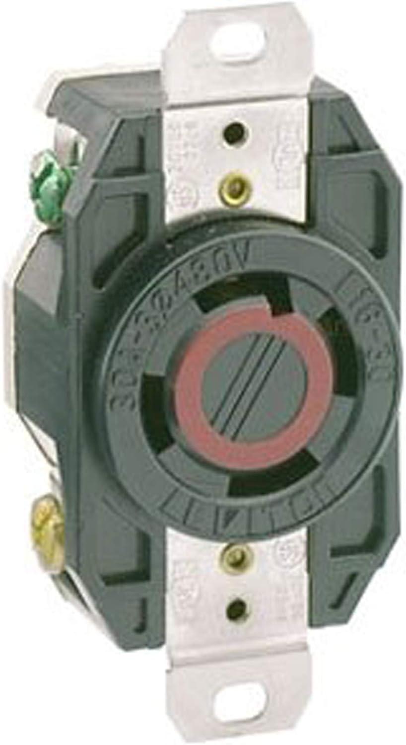 Leviton 3296175 30 A & 480V V-O-Max L16-30R Outlet - Black